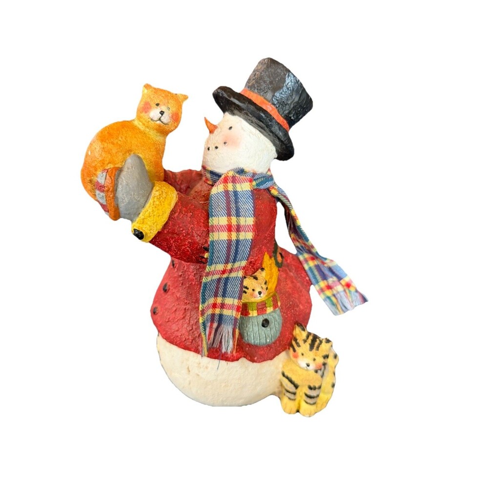 Lang & Wise Classic Snowman With Cats Susan Winget Edition 1998
